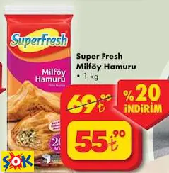 SUPER FRESH MİLFÖY HAMURU 1 KG SUPER FRESH MİLFÖY HAMURU 1 KG
